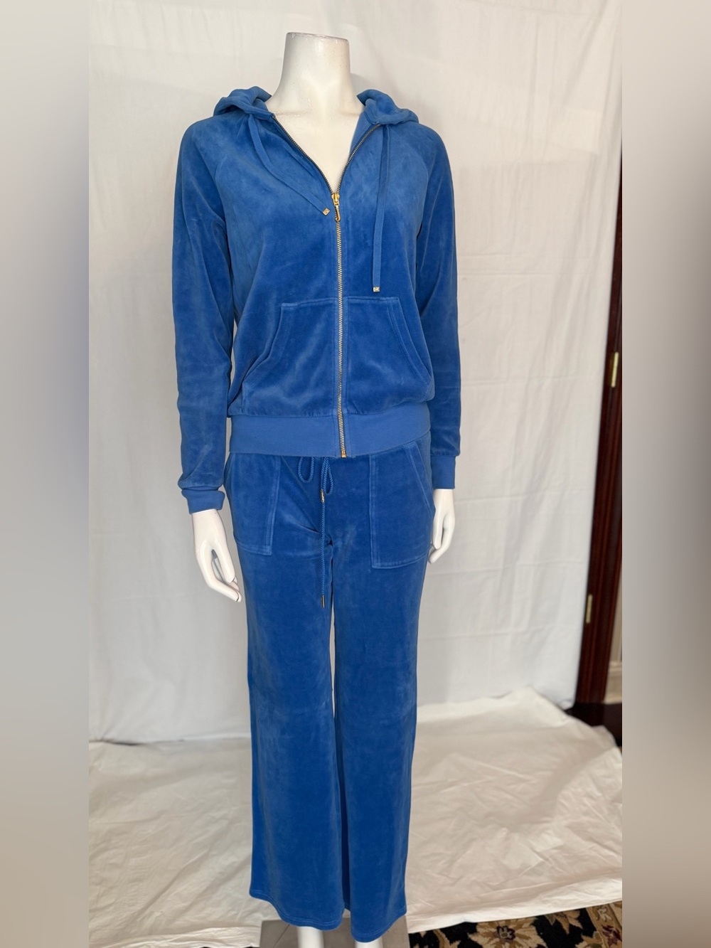 Juicy Couture Royal Blue Velour Zip Hoodie & Track Pants